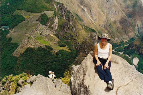 Erika Dopf auf dem Huayna Picchu
